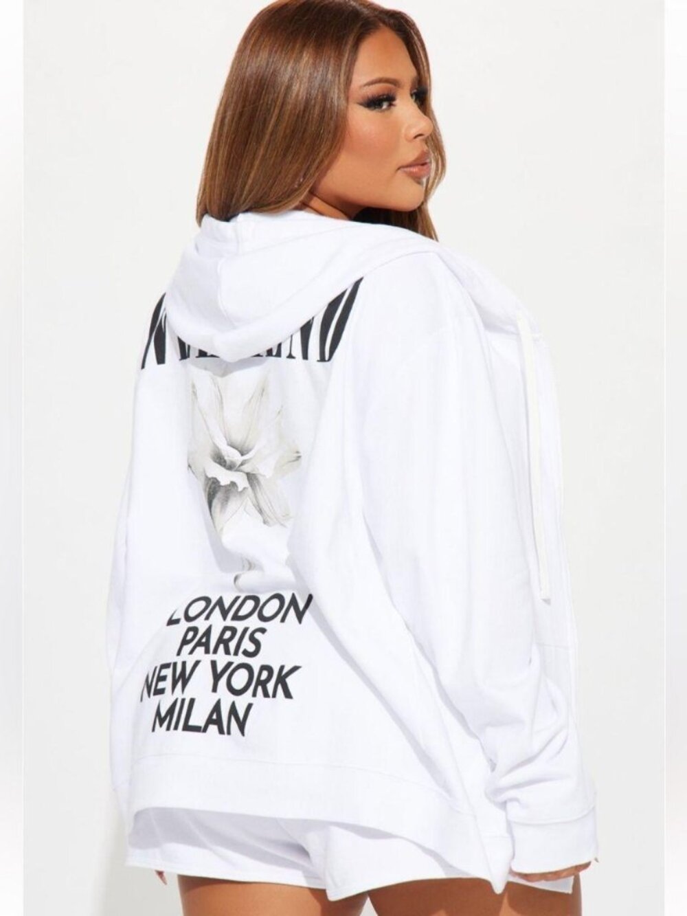 Fashion Nova 2-Piece Weekend Travel Set Hoodie & Shorts Size M - Picture 4 of 8